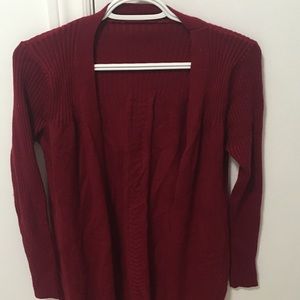 women‘s wine red Tassel Trim Open Front fringe Warm Comfy sweater Cute cardigan